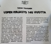Masto 1992 Lopen kirjasto 140 vuotta.jpg